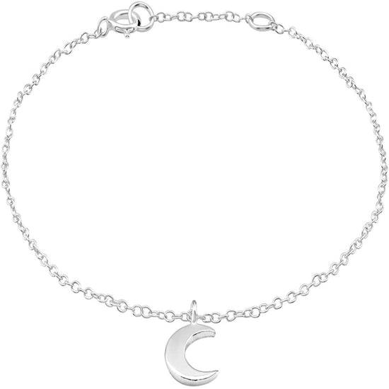 925 Sterling Silver Bohemian Moon Anklet - onlyone