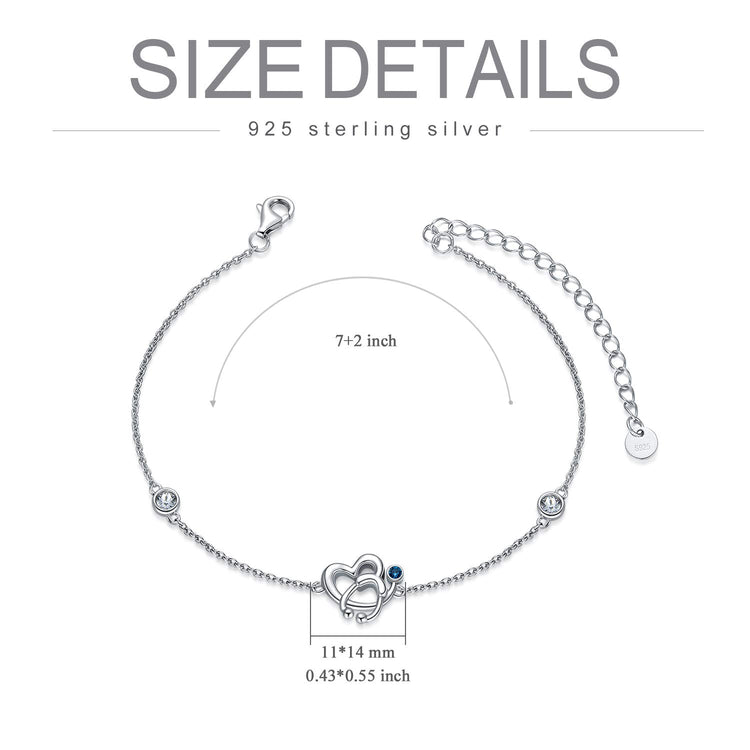 925 Sterling Silver Stethoscope Nurse Bracelet with Crystal