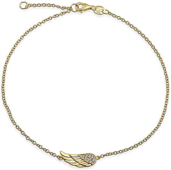 925 Sterling Silver Angel Wings Guardian Fashion Adjustable Anklets - onlyone