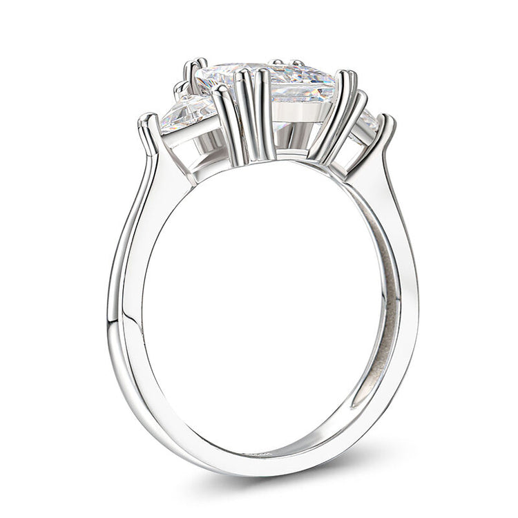 925 Sterling Silber Drei Stein Prinzessin geschnitten Sterling Silber Ring