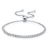 925 Sterling Silver Zircon Elegant Design Channel Setting Diamond Tennis Bracelet - onlyone