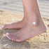 925 Sterling Silver Heart Shaped Initial Anklet - onlyone