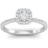 1/2ctw Diamond Halo Engagement Ring in 14k White Gold - onlyone