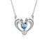 925 Sterling Silver Blue Crystal Dolphin Heart Necklace - onlyone