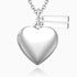 925 Sterling Silver Heart Photo Locket Necklace With Two Engraved Bars - onlyone