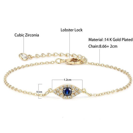 925 Sterling Silver Evil Eye Anklet Bracelet For Women - onlyone