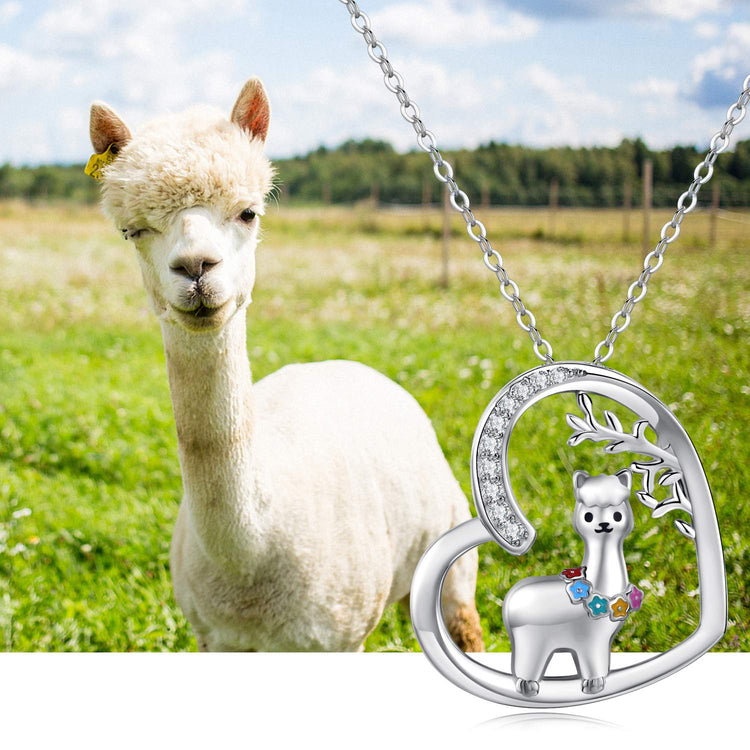 925 Sterling Silver Llama Necklace, Alpaca Pendant Necklace