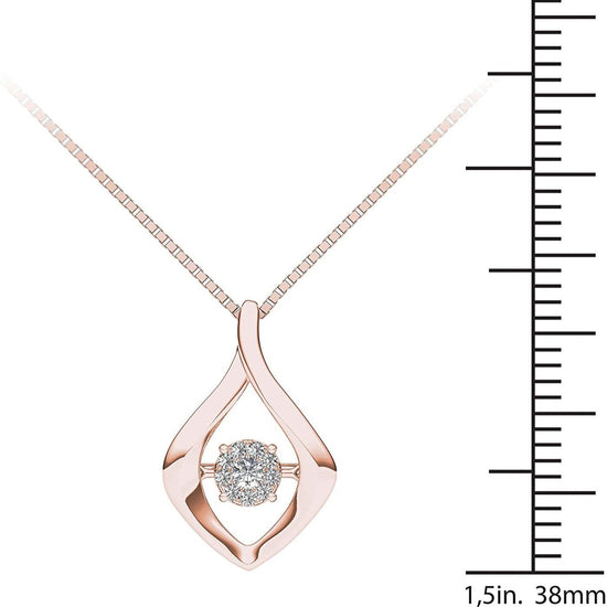 925 Sterling Silver 1/10ct Round Moissanite Diamond Pendant Necklace for Women - onlyone