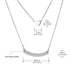 925 Sterling Silver Double Layers Personalized Bar Necklace Free Message Engrave - onlyone