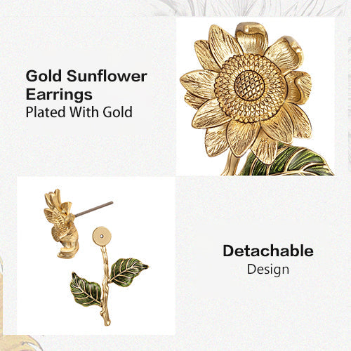 925 Sterling Silver Sunflower Stud Earrings - onlyone