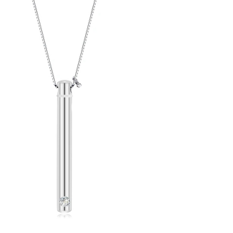925 Sterling Silver Cremation Jewelry for Ashes Bar Disc Necklace, Urn Necklace - onlyone