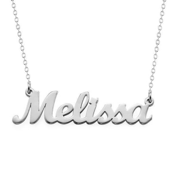 925 Sterling Silver Script Name Necklace Nameplate Necklace