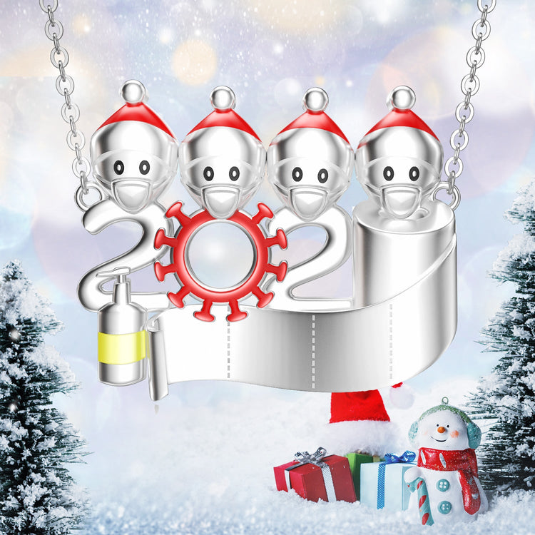 925 Sterling Silver Snowman Family Nameplated Necklace