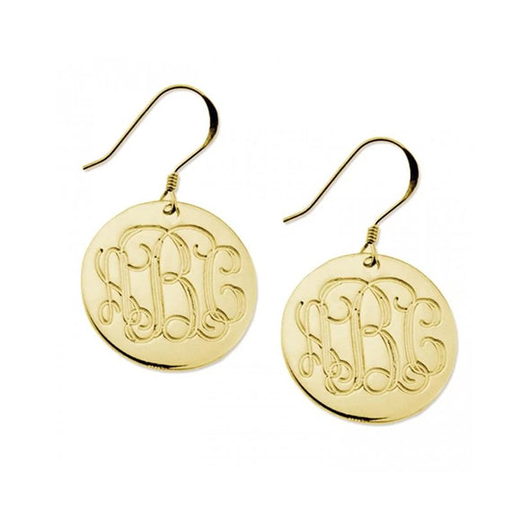925 Sterling Silver Personalized Engraved Monogram Earrings - onlyone