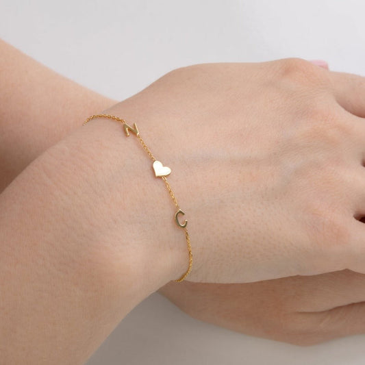 925 Sterling Silver Custom Initial Anklet Bracelet ❤