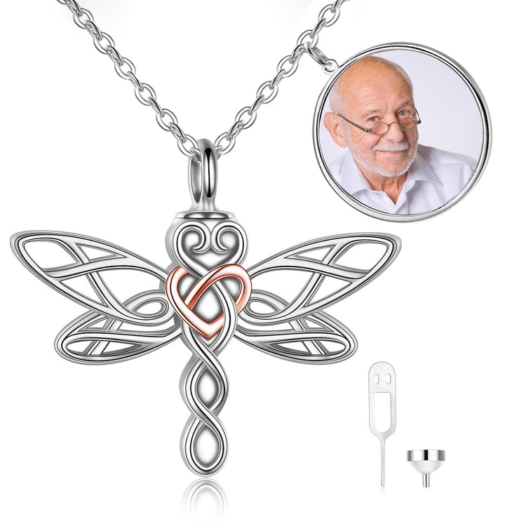 925 Sterling Silver Drongfly Urn Necklace For Ashes, Cremation Jewelry for Ashes