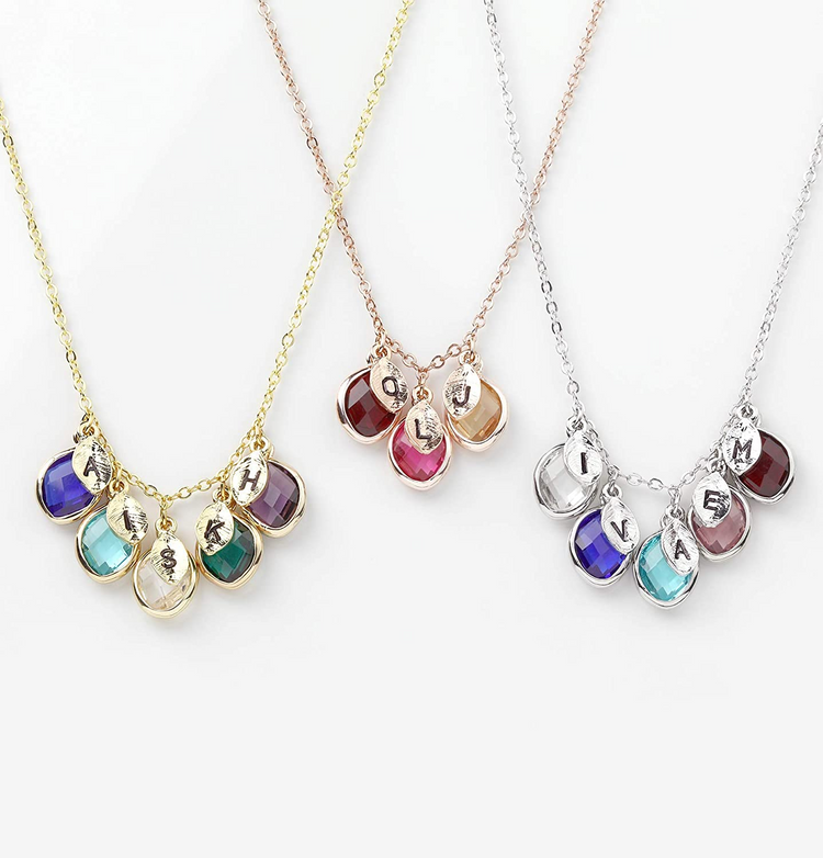 925 Sterling Silver Personalized Birthstone Necklace
