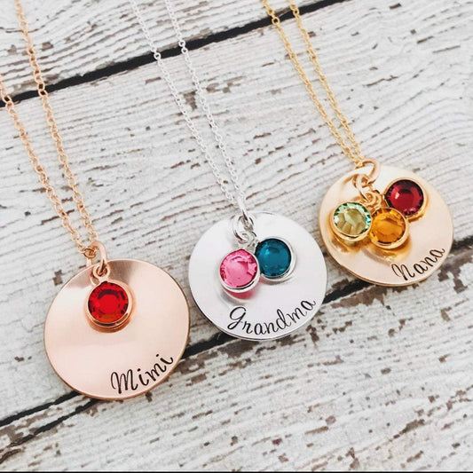 Collier de pièces de monnaie personnalisé en argent sterling 925 avec pierre de naissance