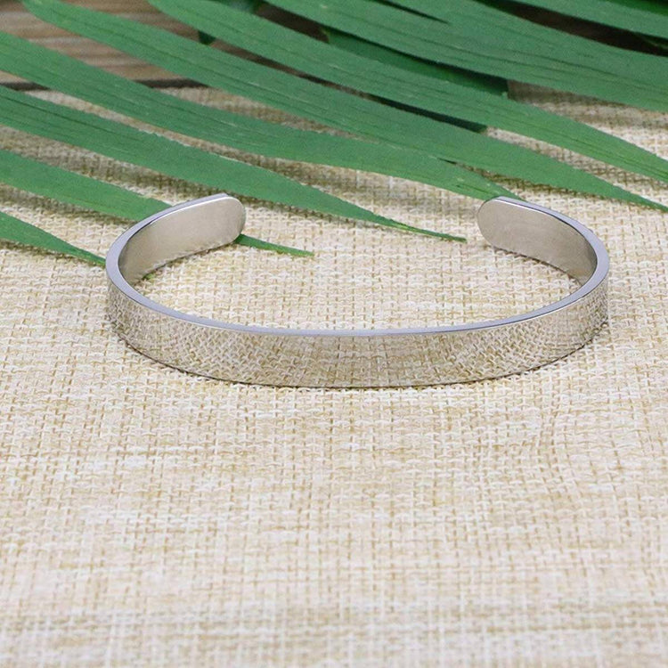 925 Sterling Silver Inspirational Bracelet Mantra Quote Engraved Cuff Bangle Hidden Message Engraved - onlyone