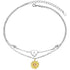 925 Sterling Silver Double Sunflower Customizable Alphabet Anklets Summer Style - onlyone