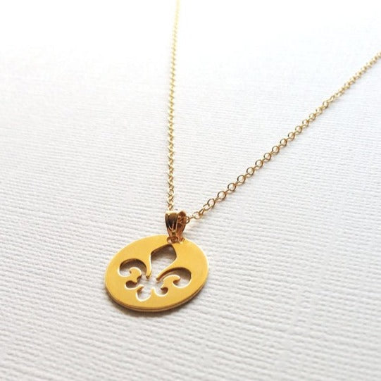 925 Sterling Silver Fleur De Lis Necklace - onlyone