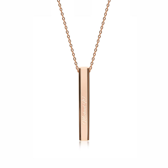 925 Sterling Silver Vertical Prisms Bar Necklace - onlyone