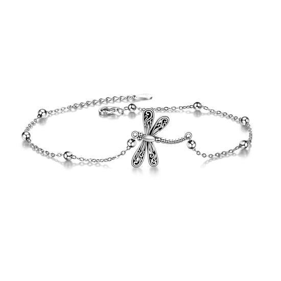 925 Sterling Silver Dragonfly Anklet For Women Animal Beach Ankle Bracelets for Women Teens Girls - onlyone