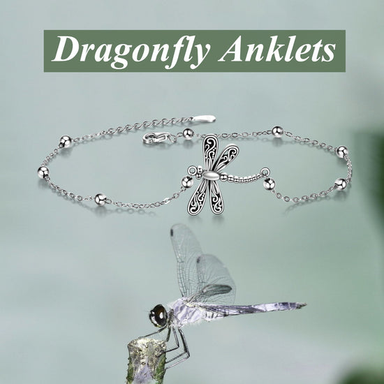 925 Sterling Silver Dragonfly Anklet For Women Animal Beach Ankle Bracelets for Women Teens Girls - onlyone