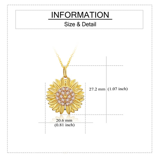 925 Sterling Silver Customized Sunflower Open Locket Necklace, Gift For Mom - onlyone