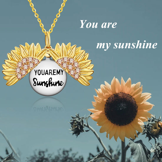 925 Sterling Silver Customized Sunflower Open Locket Necklace, Gift For Mom - onlyone