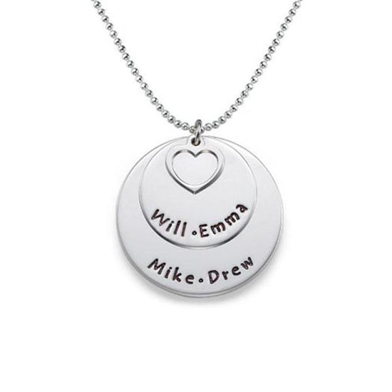 925 Sterling Silver Engraved Coin Name Necklace Nameplate Necklace - onlyone