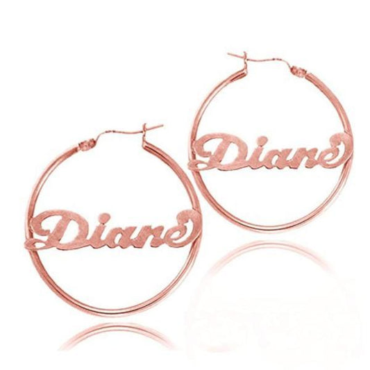 10K/14K Gold Personalized Hoop Name Earrings Made with Any Name - onlyone