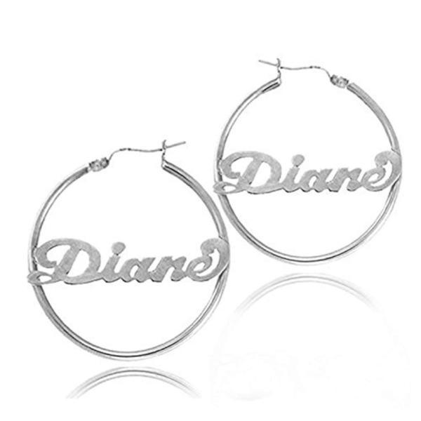 10K/14K Gold Personalized Hoop Name Earrings Made with Any Name - onlyone
