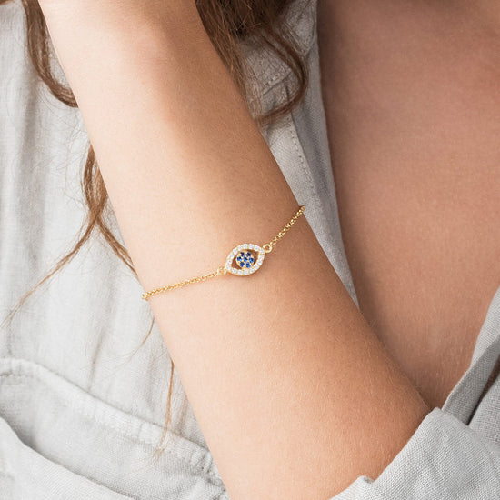 925 sterling silver fashionable female bracelet evil eye bracelet - onlyone