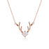 925 Sterling Silver Antler Pendant Necklace With Opal Christmas Gift - onlyone