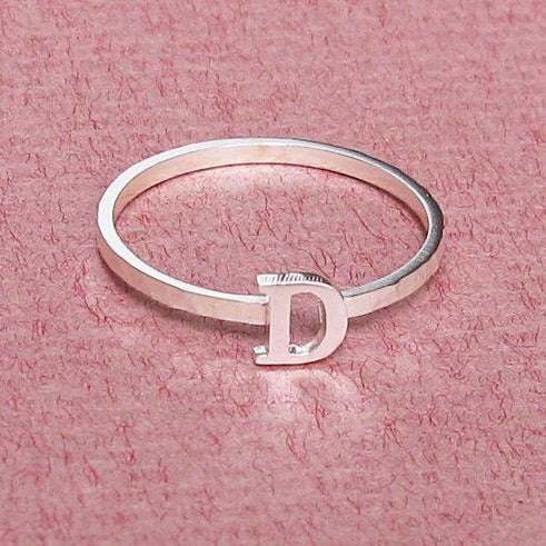 925 Sterling Silver Personalized Stacking Name Ring Nameplate Ring - onlyone