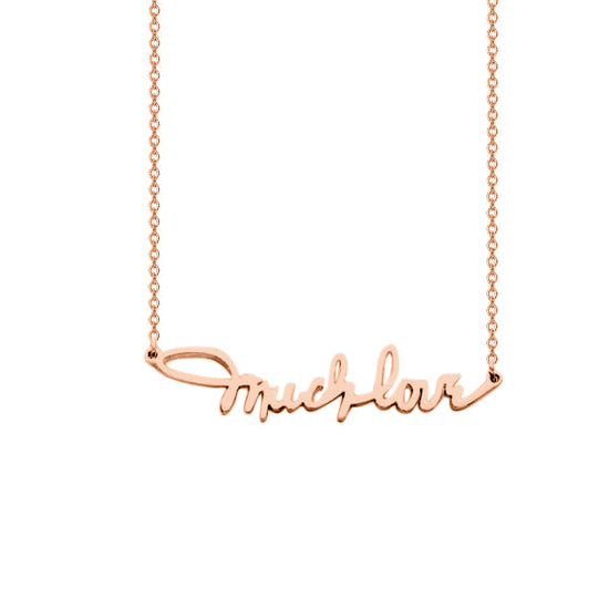 925 Sterling Silver Custom Muchlove Name Necklace Nameplate Necklace - onlyone