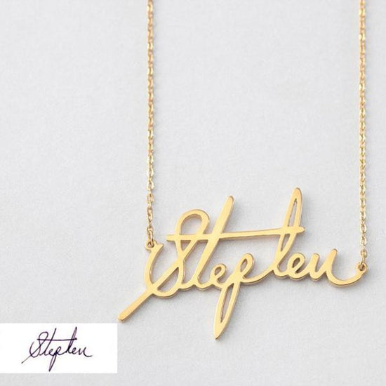 925 Sterling Silver Signature Name Necklace Nameplate Necklace - onlyone