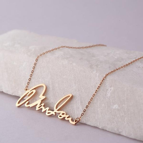 925 Sterling Silver Signature Name Necklace Nameplate Necklace - onlyone