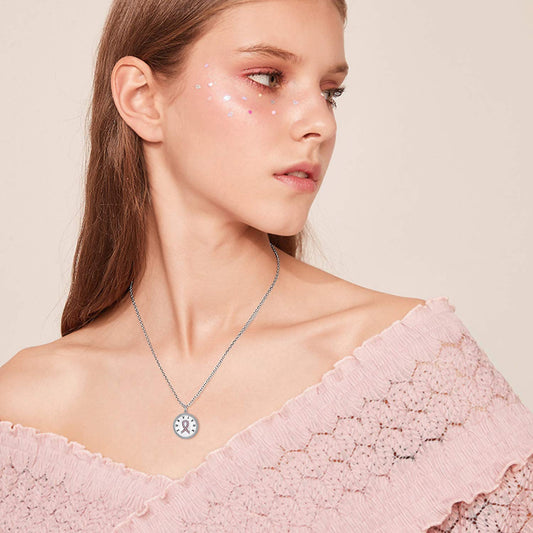 925 Sterling Silver Pink Ribbon Inspirational Breast Cancer Survivor Necklace