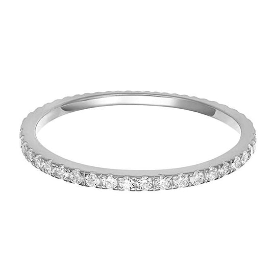 925 Sterling Silver Cubic Zirconia Simulated Diamond Stackable Ring Eternity Bands for Women - onlyone