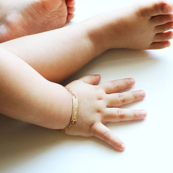 925 Sterling Silver Custom Baby Name Bracelet Anklet, Baby Toddler Child ID Bracelet Anklets for Girls Boys - onlyone