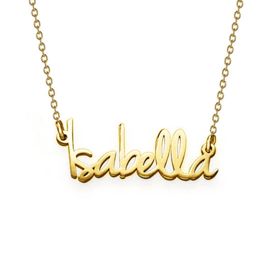Collier avec nom personnalisé en argent sterling 925 "Isabella" Collier avec plaque signalétique