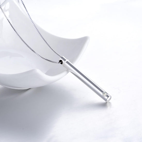 925 Sterling Silver Cremation Jewelry for Ashes Bar Disc Necklace, Urn Necklace - onlyone