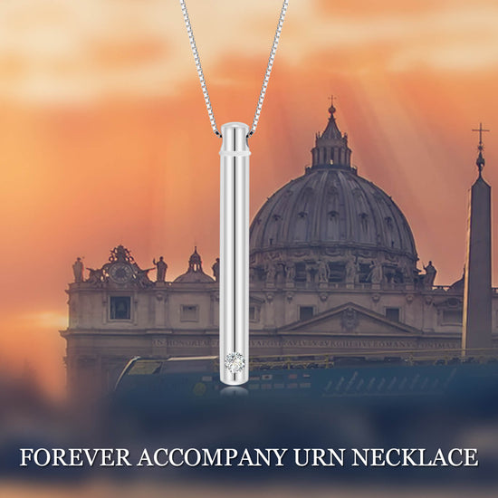 925 Sterling Silver Cremation Jewelry for Ashes Bar Disc Necklace, Urn Necklace - onlyone