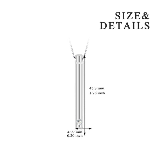925 Sterling Silver Cremation Jewelry for Ashes Bar Disc Necklace, Urn Necklace - onlyone
