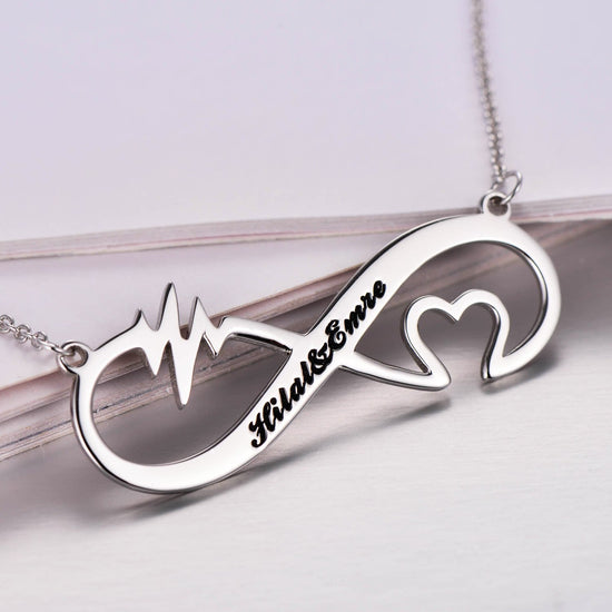 925 Sterling Silver Infinity Name Necklace Nameplate Necklace - onlyone