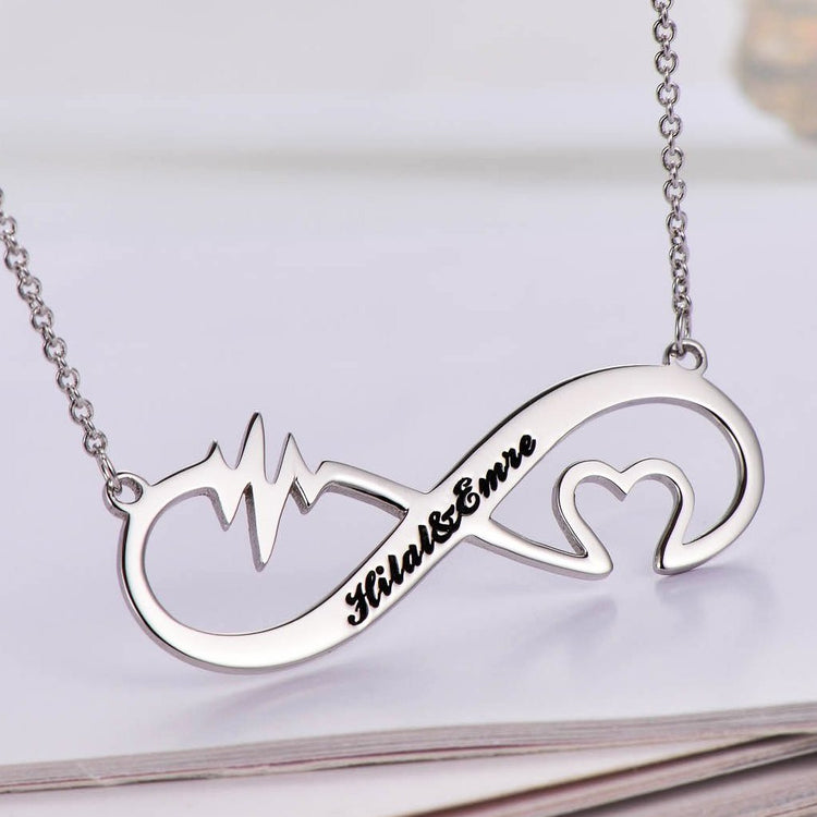 925 Sterling Silver Infinity Name Necklace Nameplate Necklace - onlyone