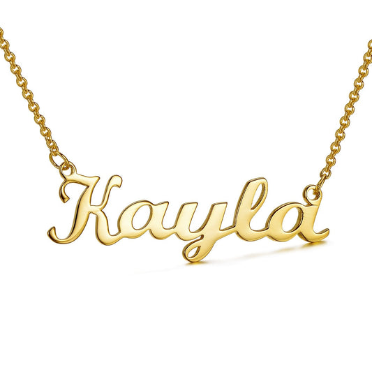 925 Sterling Silver Kayla Style Name Necklace Nameplate Necklace - onlyone