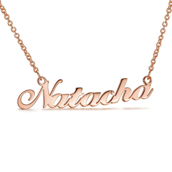 925 Sterling Silver Custom Natacha Name Necklace Nameplate Necklace - onlyone